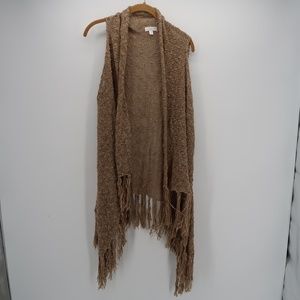 Charming Charlie Knit Tassel Open Front Cardigan